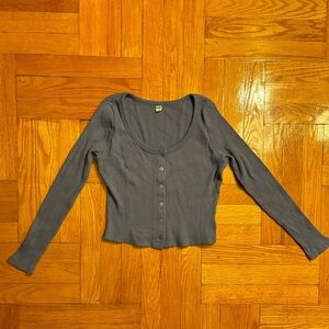 Uniqlo - Cropped Ribbed Cardigan (XS)